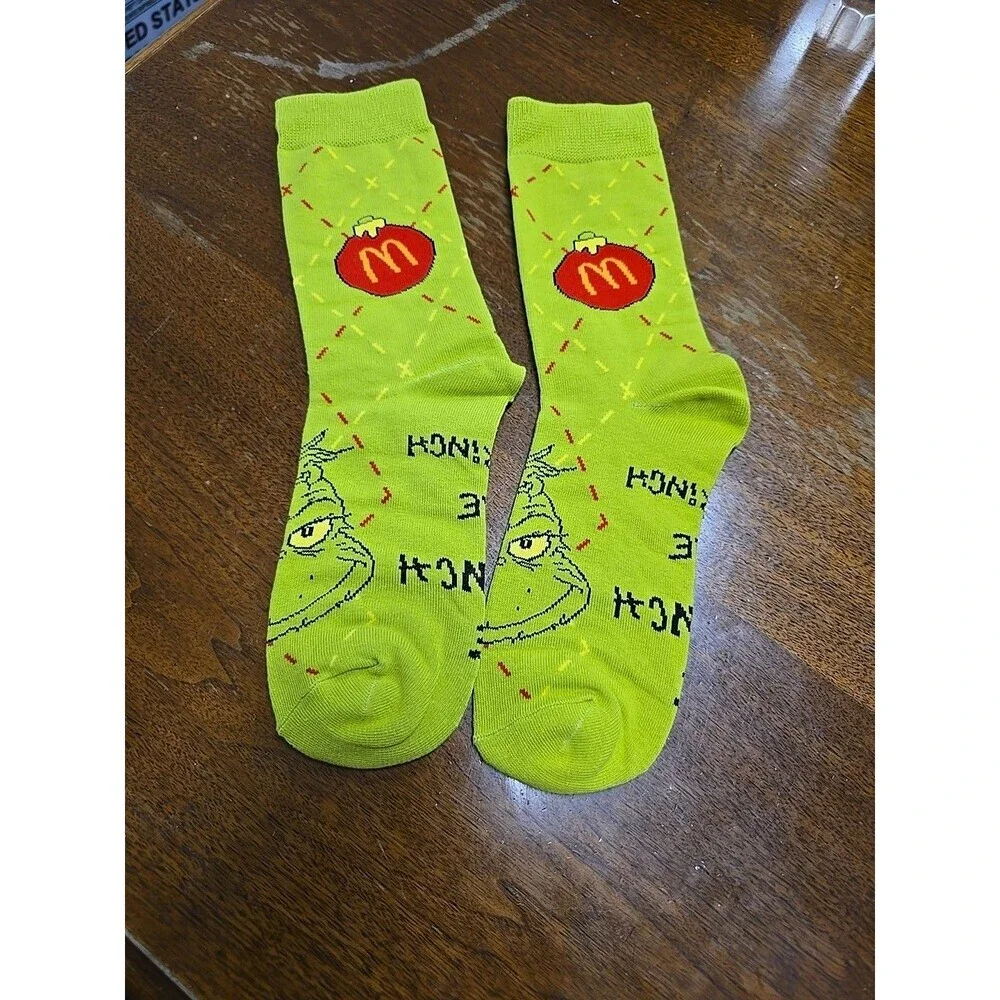 McDonald’s Grinch Socks 2025 Happy Meal GREEN (C5)